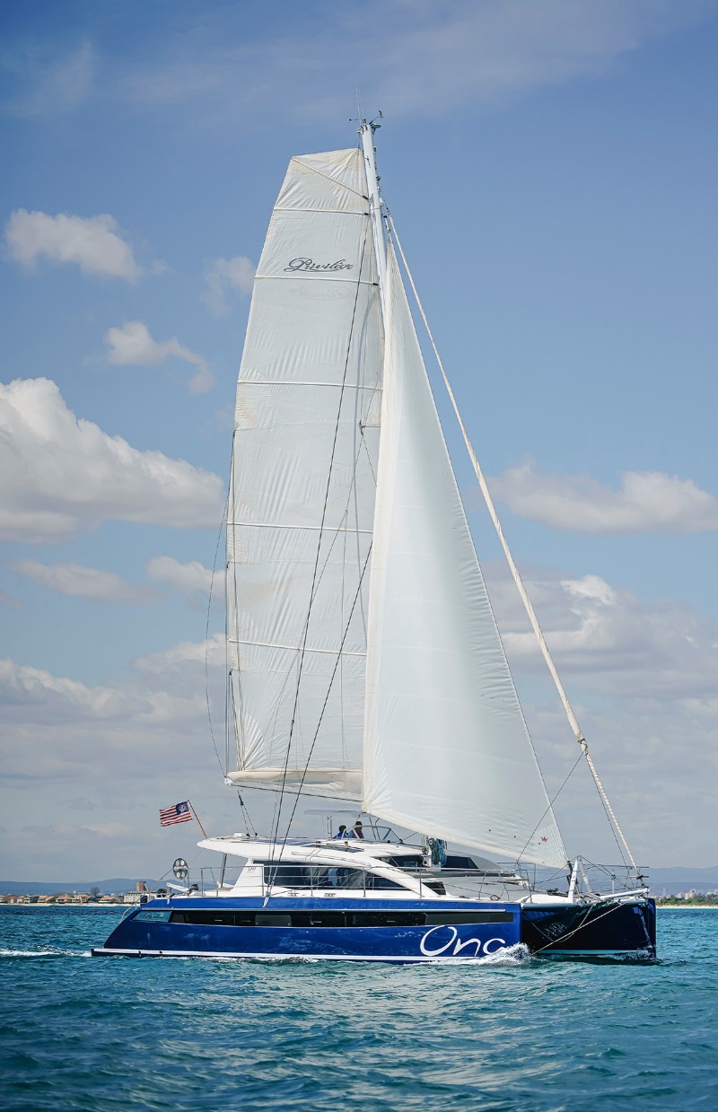 The sheltered helm position has easy access to the aft deck